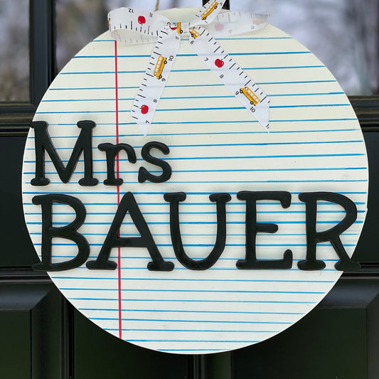 Unique teacher gift, 3d name sign classroom decor- end of school year gift- notebook sign- appreciation- back to school teacher appreciation