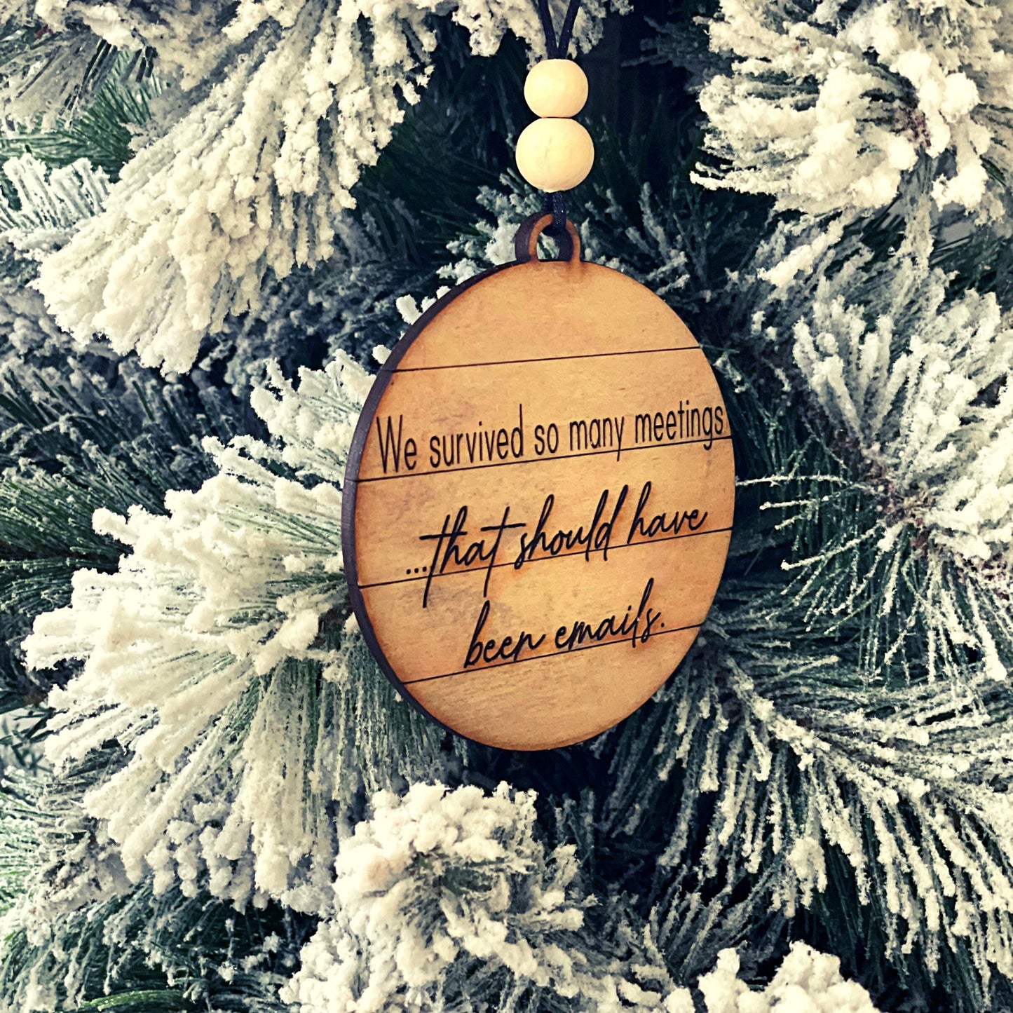 I survived another meeting Christmas ornament, funny christmas coworker gift, work wife gift, coworker christmas ornament