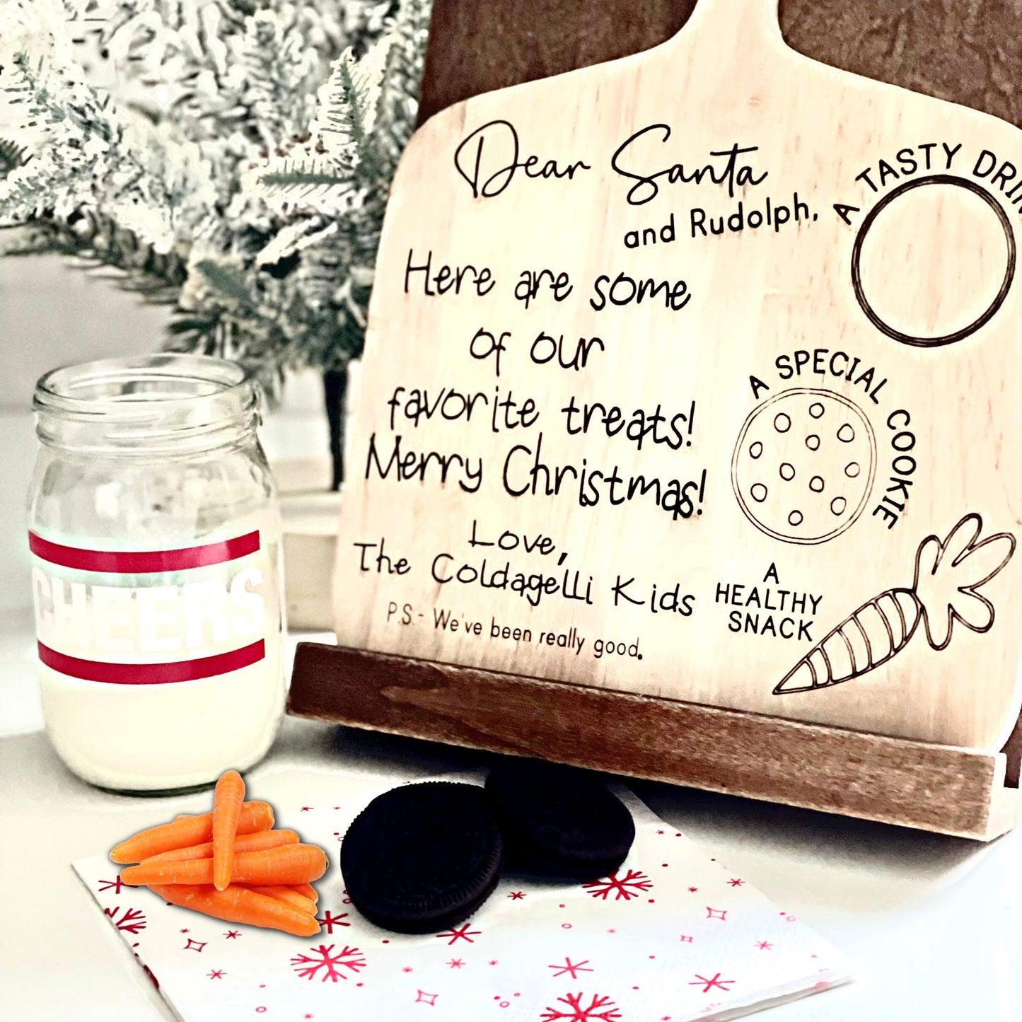 Personalized Dear santa tray, Cookies for santa, Santa Cookie tray, dear santa cookie tray, santa serving tray, personalized santa tray