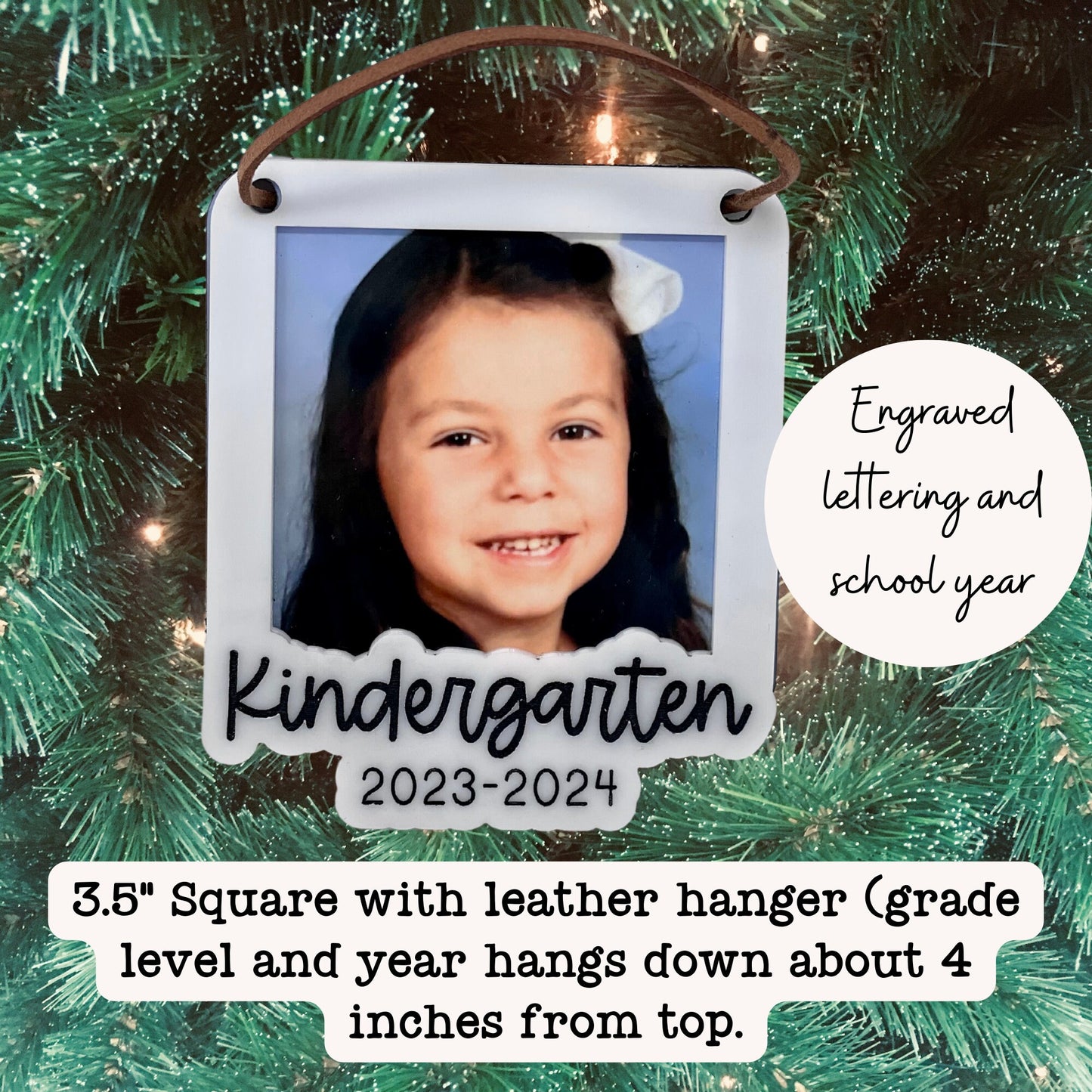 laser engraved ornament, laser engraved photo, school picture, custom photo ornament, custom photo ornaments, picture day school photo frame