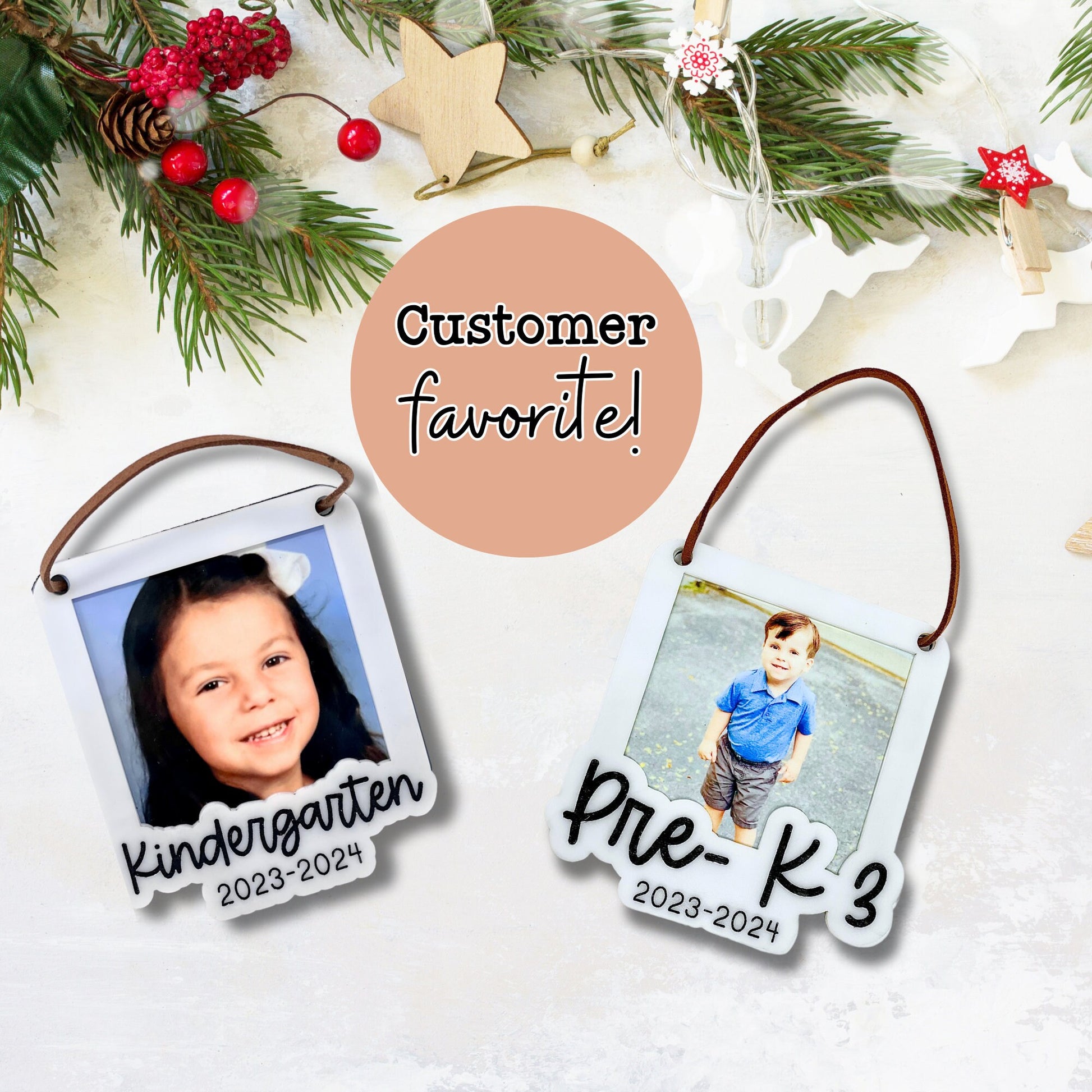 laser engraved ornament, laser engraved photo, school picture, custom photo ornament, custom photo ornaments, picture day school photo frame