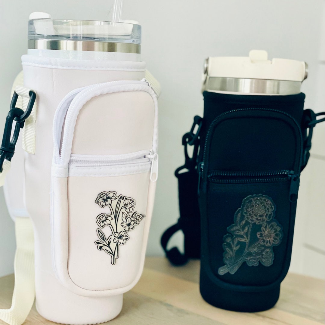 Custom Stanley Tumbler Holder Custom water bottle carrier Personalized Hiking Bag Crossbody Water Bottle Carrier