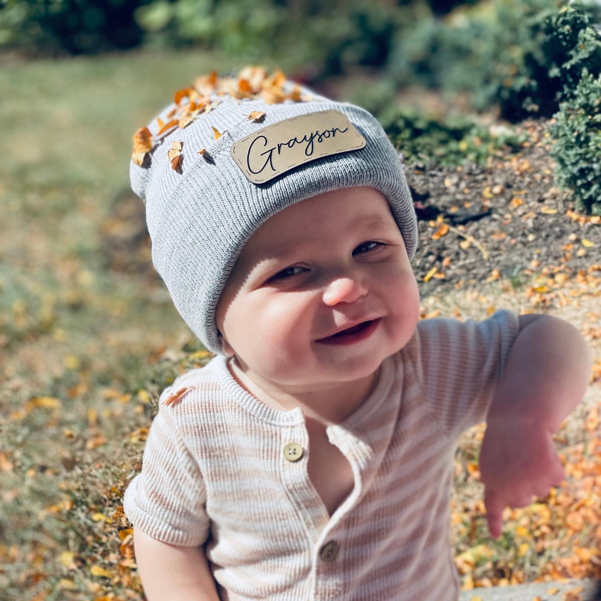 baby name beanie| beanie personalized| youth name beanie| leather patch beanie| personalized beanie| kids winter hat| beanie patch| custom